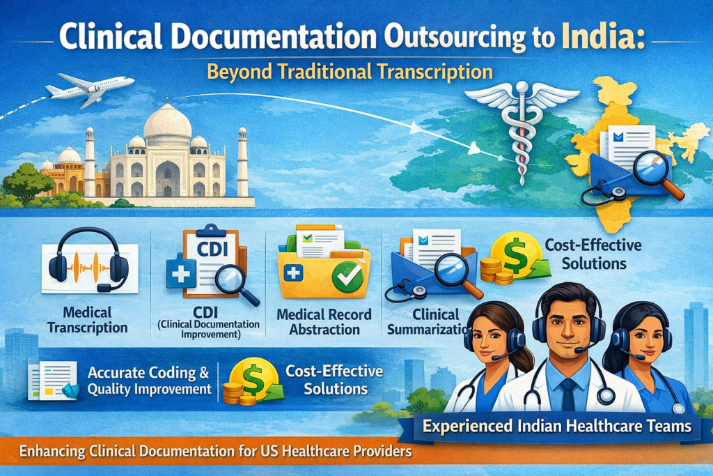 India-based clinical documentation team handling AI-assisted documentation, scribing, and EHR integration for US healthcare