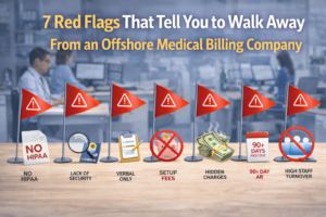Red flags to avoid when choosing an offshore medical billing company including HIPAA compliance issues hidden fees and poor communication
