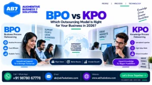 AB7 Solutions poster: BPO vs KPO: Which Outsourcing Model Is Right for Your Business in 2026?
