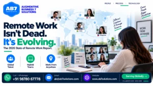 AB7 Solutions poster: Remote Work Isn't Dead - It's Evolving: The 2026 State of Remote Work Report