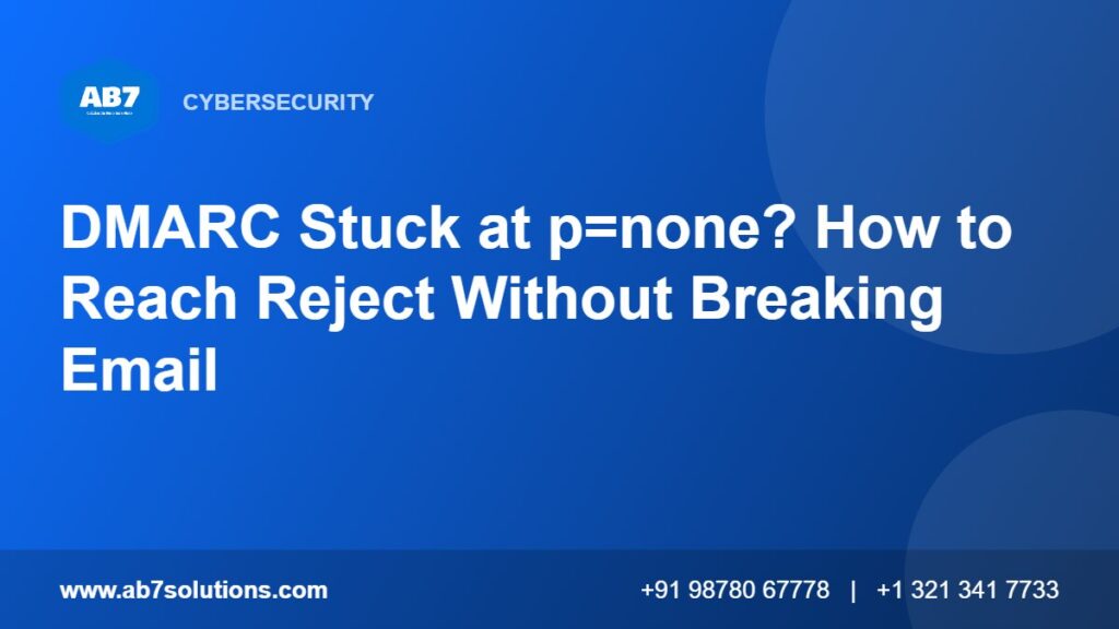 DMARC Stuck at p=none? How to Reach Reject Without Breaking Email - AB7 Solutions