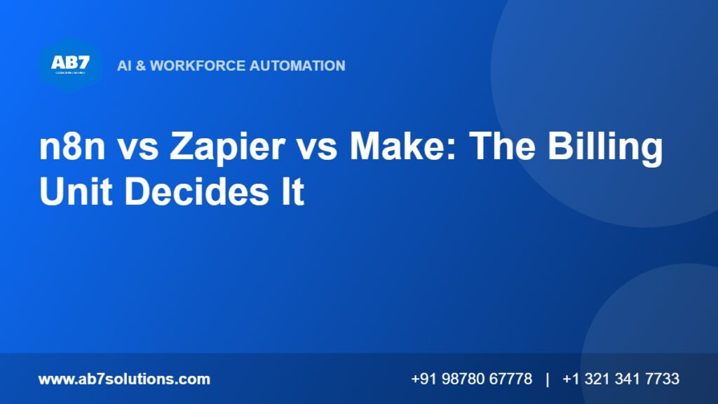 n8n vs Zapier vs Make: The Billing Unit Decides It - AB7 Solutions